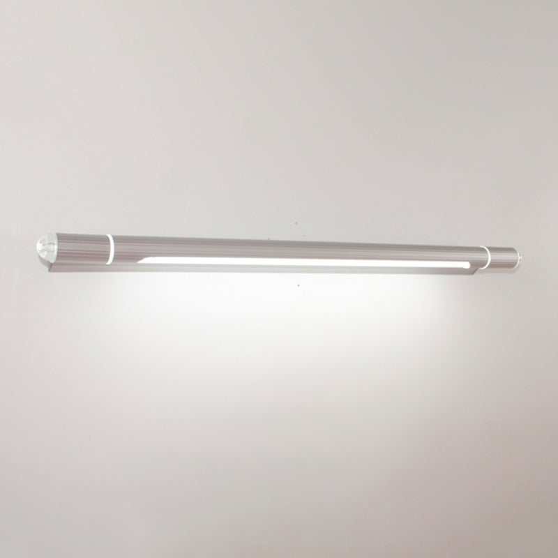 Lámpara de montaje de pared de aluminio plateado apliques de luz de pared de tocador contemporáneo para el baño