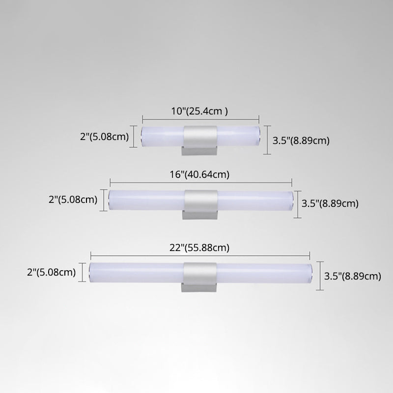 Iluminación de pared de pared de pared contemporánea acrílica plateada de 1 luces para el baño