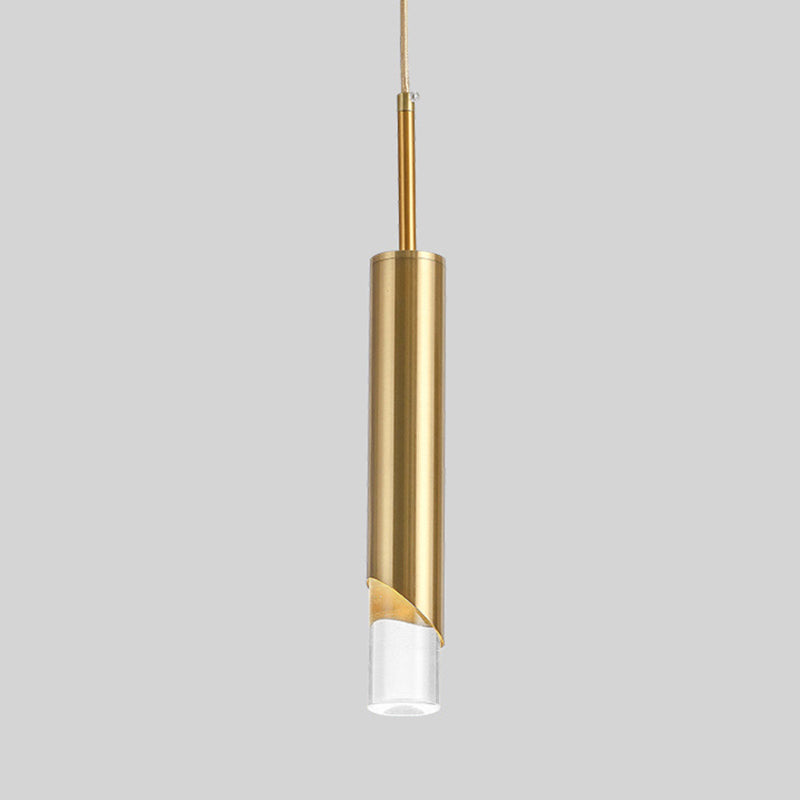 Lampe suscitée de suspension à LED cylindrique créative moderne avec de l'ombre acrylique