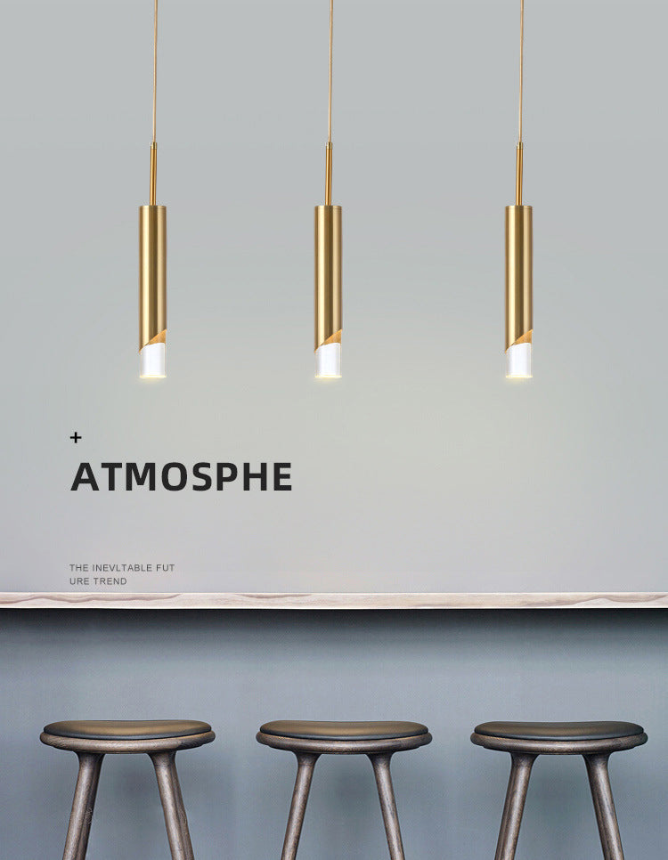 Lampe suscitée de suspension à LED cylindrique créative moderne avec de l'ombre acrylique