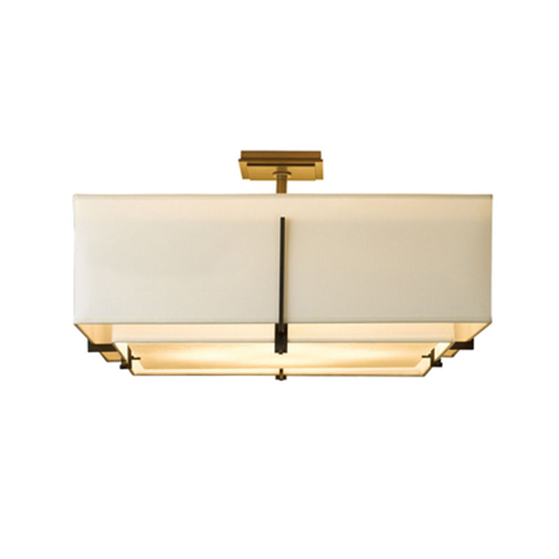 Geometrische semi -flush mount licht traditionele stof semi -spoelbevestiging plafondarmatuur