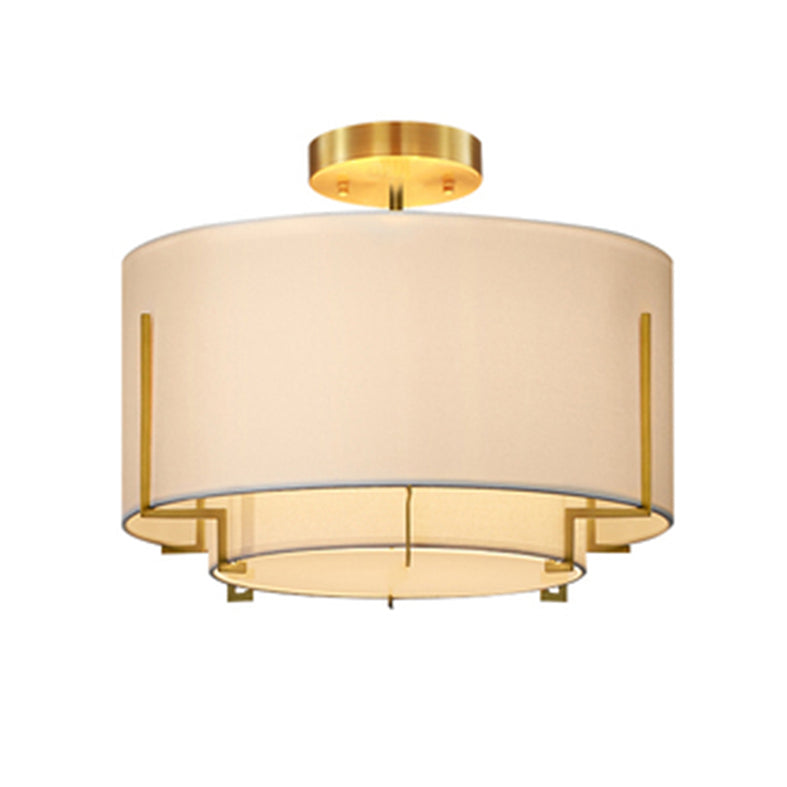 Geometrische semi -flush mount licht traditionele stof semi -spoelbevestiging plafondarmatuur