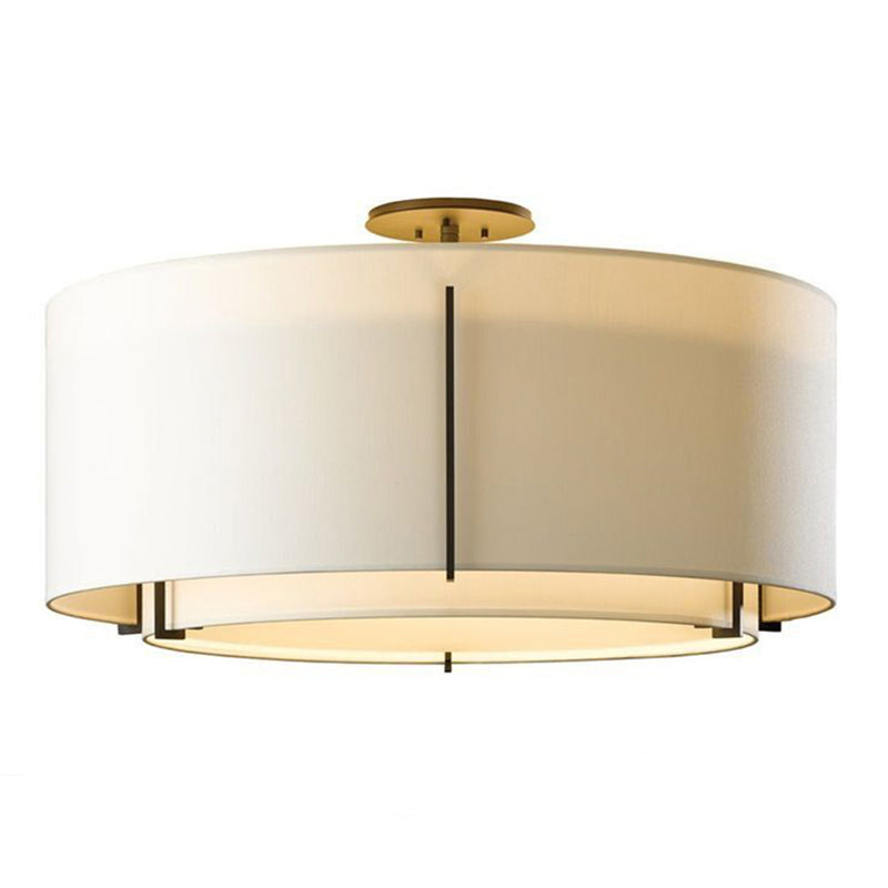 Géométrique semi-flush Mount Light Traditional Tissu semi-Flush Flush Mount Plafond Aymording