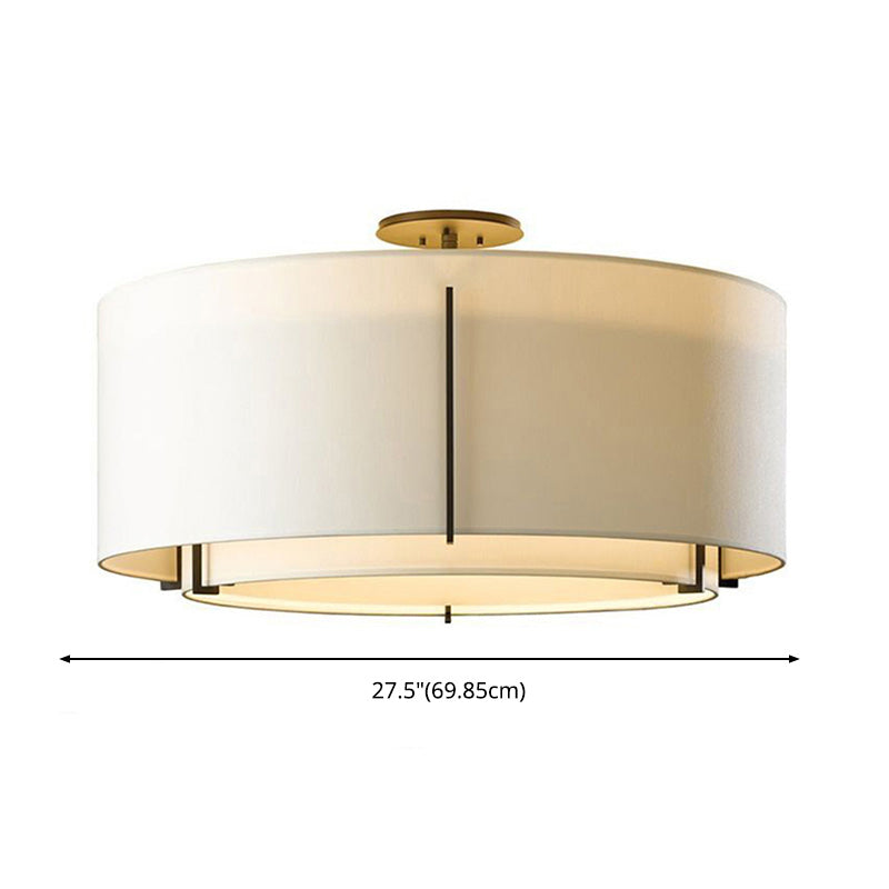 Géométrique semi-flush Mount Light Traditional Tissu semi-Flush Flush Mount Plafond Aymording