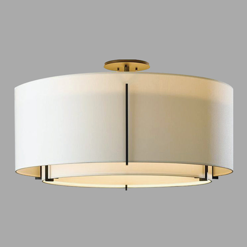 Géométrique semi-flush Mount Light Traditional Tissu semi-Flush Flush Mount Plafond Aymording