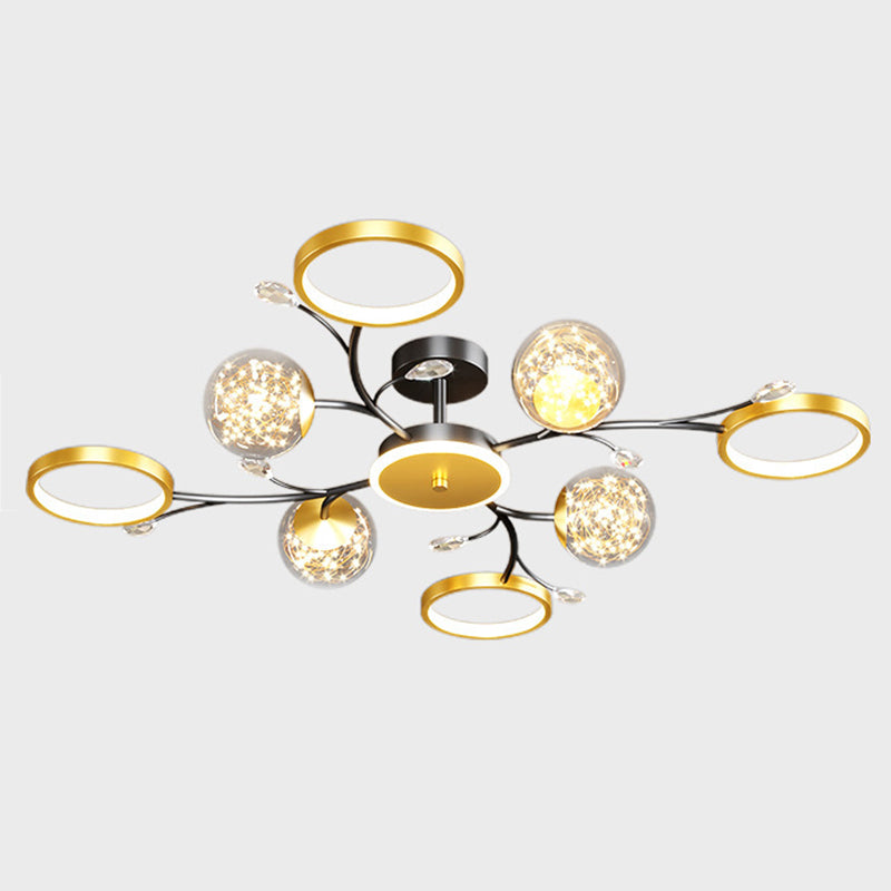 Circle Semi Flush Mount Light Fixture Acrylic Modern Flush Mount Ceiling Light Fixtures for Bedroom