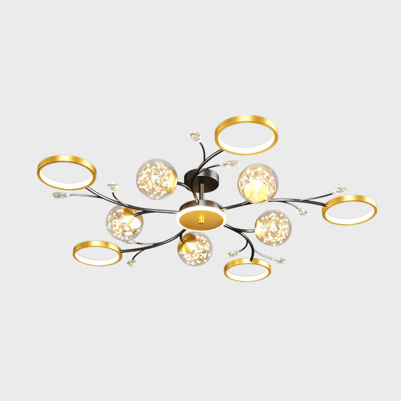 Circle Semi Flush Mount Lightture ACRYLIC MODER MODER MODER MOUR MONT