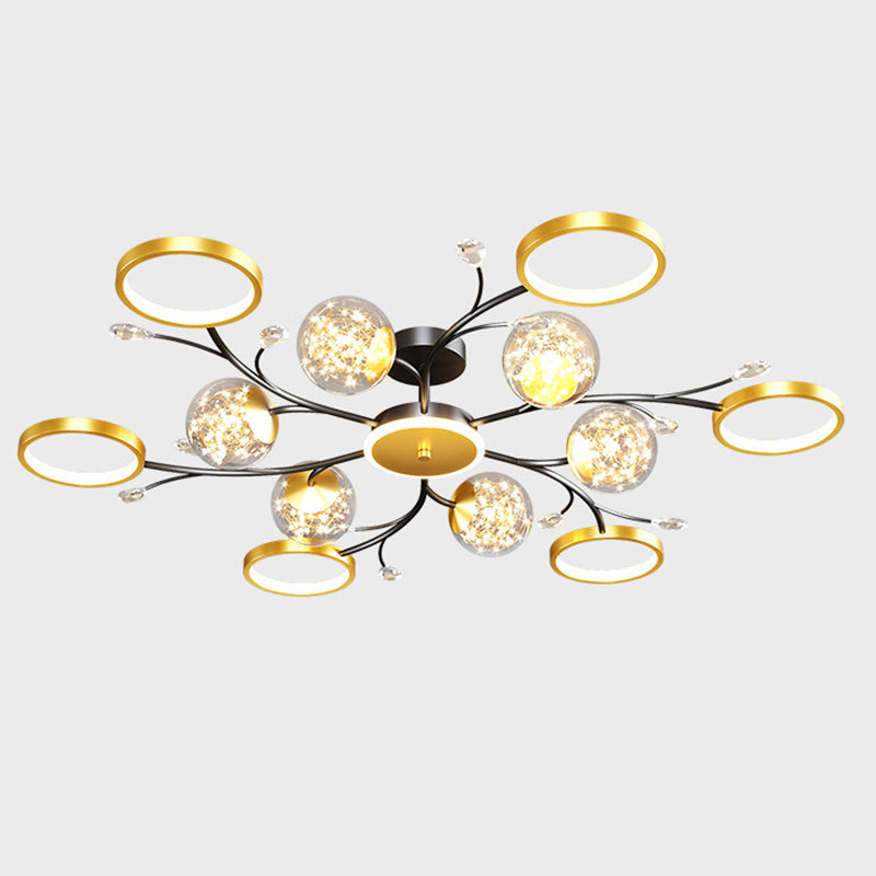 Circle Semi Flush Mount Light Fixture Acrylic Modern Flush Mount Ceiling Light Fixtures for Bedroom