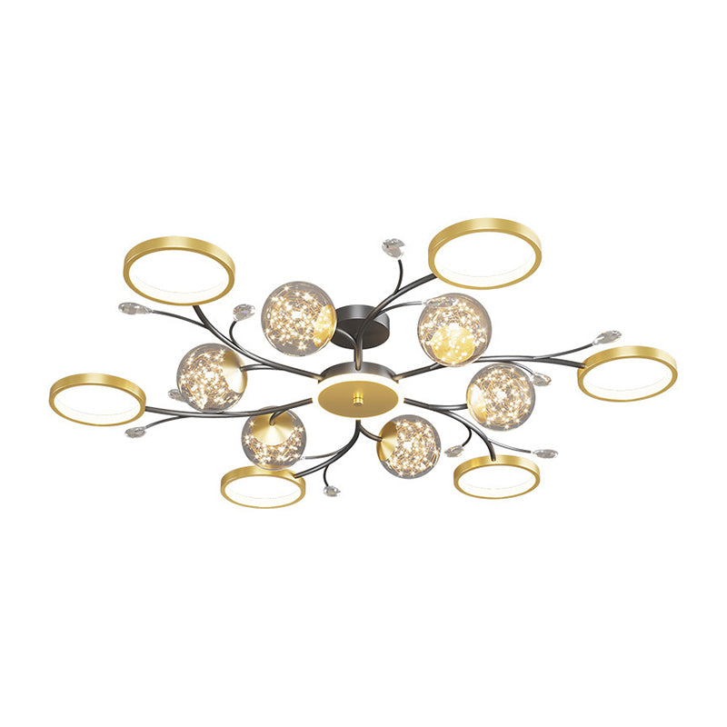 Circle Semi Flush Mount Light Fixture Acrylic Modern Flush Mount Ceiling Light Fixtures for Bedroom