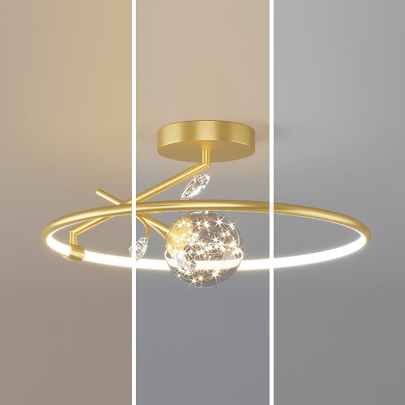 Semi-luminaire semi-luminaire rond LED MODERNE METAL METH SEMI FUX MONT LIGNER