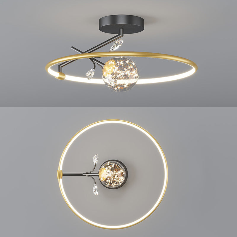 Semi-luminaire semi-luminaire rond LED MODERNE METAL METH SEMI FUX MONT LIGNER