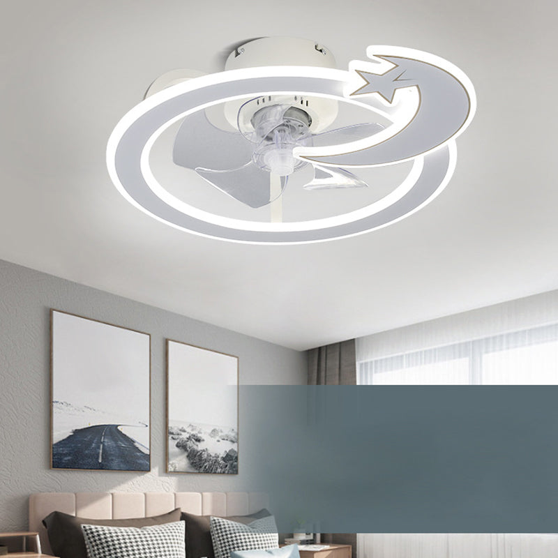 Lampada a ventola a soffitto circolare minimalista ACRILICA ACRILICA LED LADURA SEMIFICA