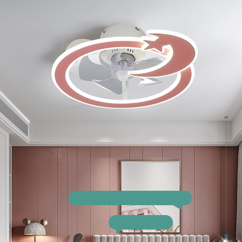 Lampada a ventola a soffitto circolare minimalista ACRILICA ACRILICA LED LADURA SEMIFICA