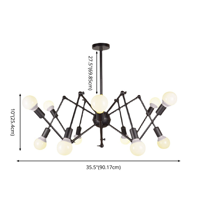 Spider Chandelier Light Fixture Industrial Metal Pendant Lighting for Restaurant