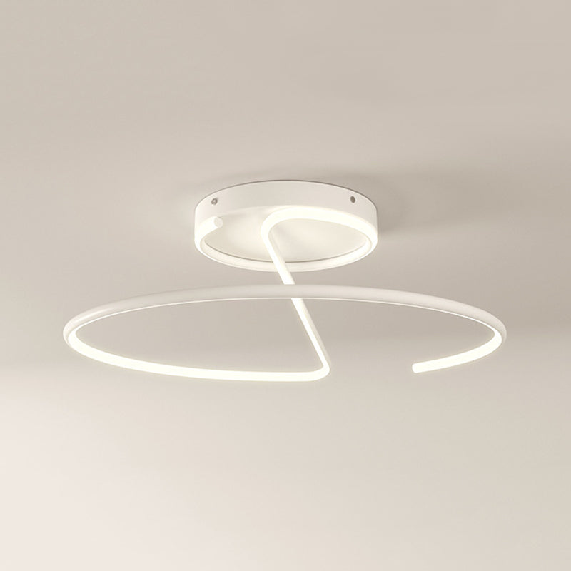 Modern Minimalist LED Ceiling Light Aluminium Linear Semi Flush Mount with Silicone Shade