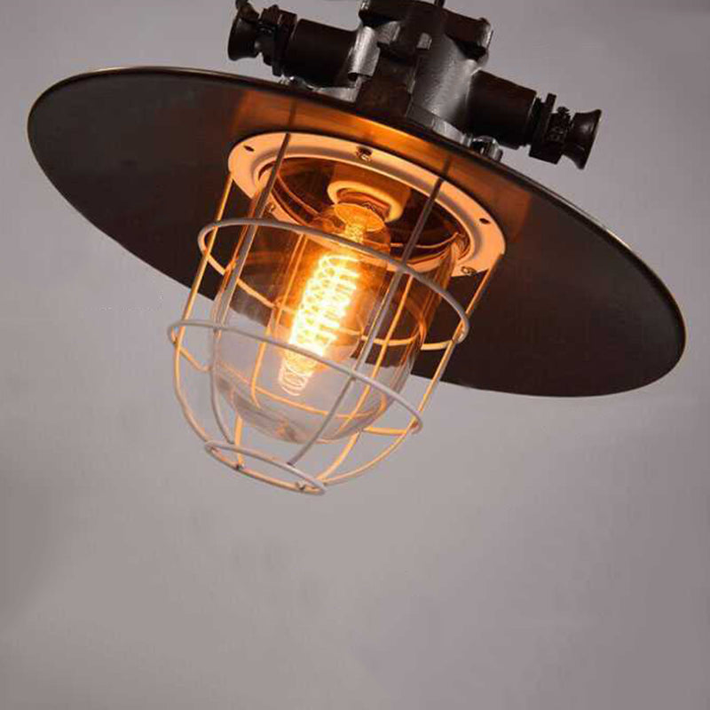 1-licht glazen gesuspendeerde verlichtingsarmatuur Vintage Loft Hanger Light Kit voor koffie