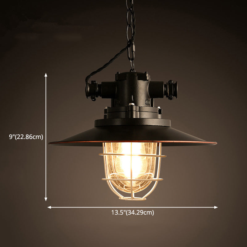 1-Light Glass Suspended Lighting Fixture Vintage Loft Pendant Light Kit for Coffee