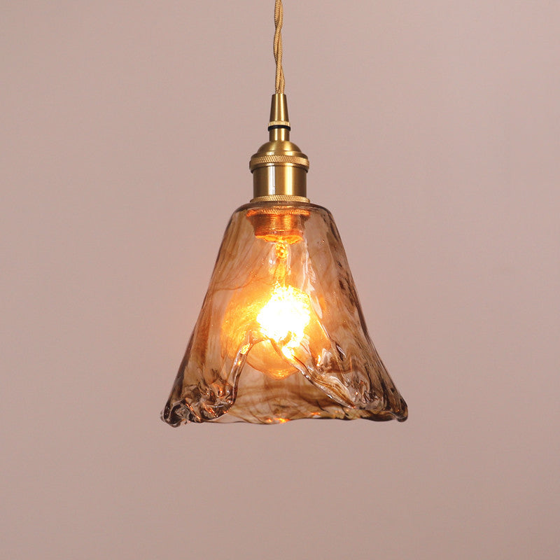 Vintage glazen hanglamp lampbevestiging 1-licht goudhangend plafondlicht voor eetkamer