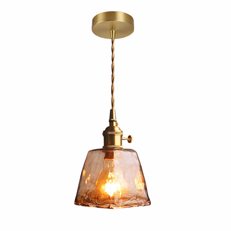 Vintage glazen hanglamp lampbevestiging 1-licht goudhangend plafondlicht voor eetkamer