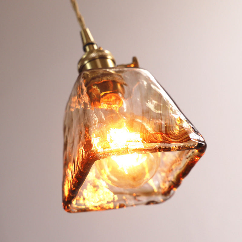 Vintage Glass Anhänger Leuchte 1-leichte goldene hängende Deckenleuchte für Esszimmer