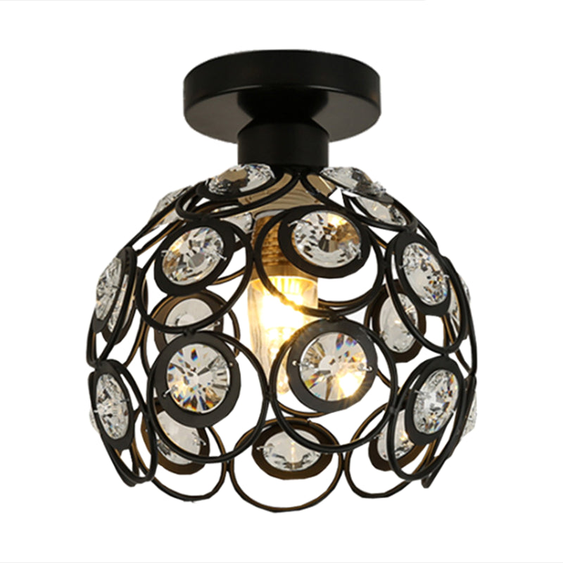 Globe Flush Ceiling Licht Modern Crystal 1-Light Hallway Flush Mount Lamp