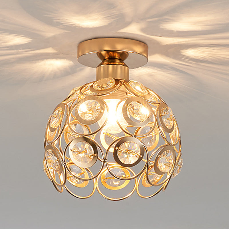 Globe Flush Ceiling Licht Modern Crystal 1-Light Hallway Flush Mount Lamp