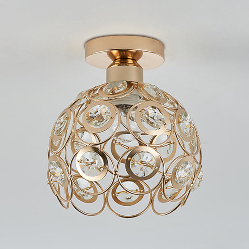 Globe Flush Ceiling Licht Modern Crystal 1-Light Hallway Flush Mount Lamp