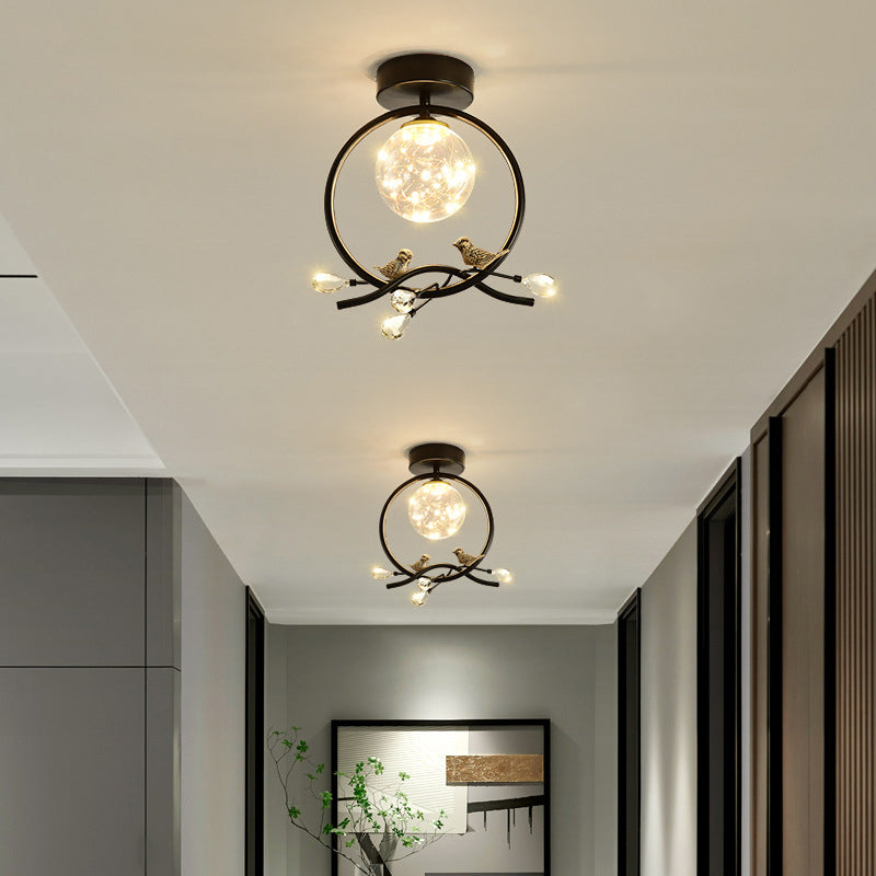 Circle Semi Flush Mount Light Fixture Acrylic Modern Flush Mount Ceiling Light Fixtures for Bedroom