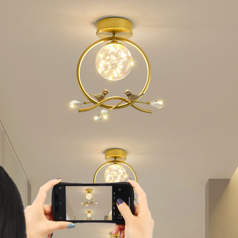 Circle Semi Flush Mount Leuchte Acryl moderne Flush -Deckenleuchten für Schlafzimmer