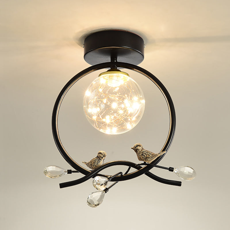 Circle Semi Flush Mount Light Fixture Acrylic Modern Flush Mount Ceiling Light Fixtures for Bedroom