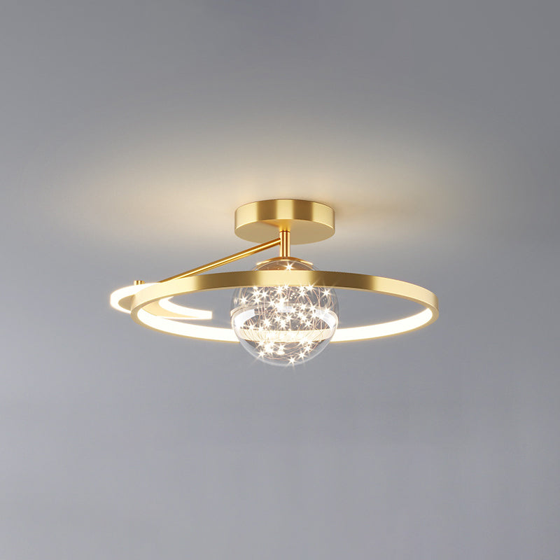 Círculo semi Flush Mount Lighture Acrílico Accesorios modernos de techo de montaje de lavado para dormitorio