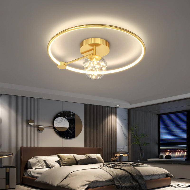 Circle Semi Flush Mount Light Fixture Acrylic Modern Flush Mount Ceiling Light Fixtures for Bedroom