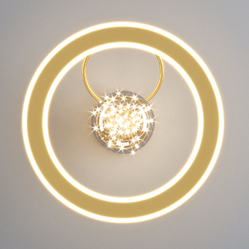 Circle Semi Flush Mount Leuchte Acryl moderne Flush -Deckenleuchten für Schlafzimmer