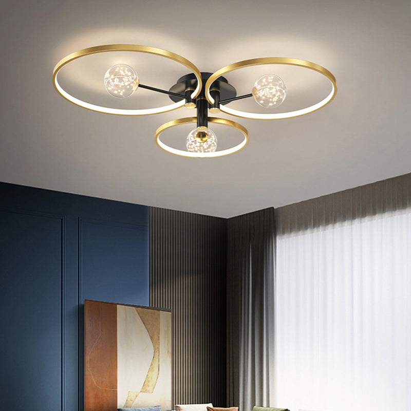 Circle Semi Flush Mount Leuchte Acryl moderne Flush -Deckenleuchten für Schlafzimmer