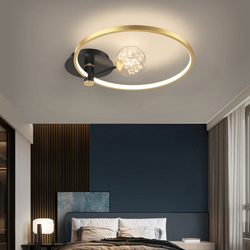 Circle Semi Flush Mount Light Fixture Acrylic Modern Flush Mount Ceiling Light Fixtures for Bedroom