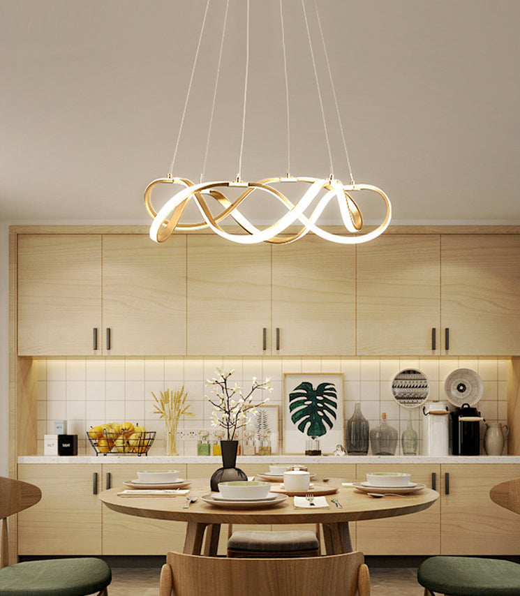 Twisted Chandelier Light Modern LED Acrylic Ceiling Pendant for Office Study Room