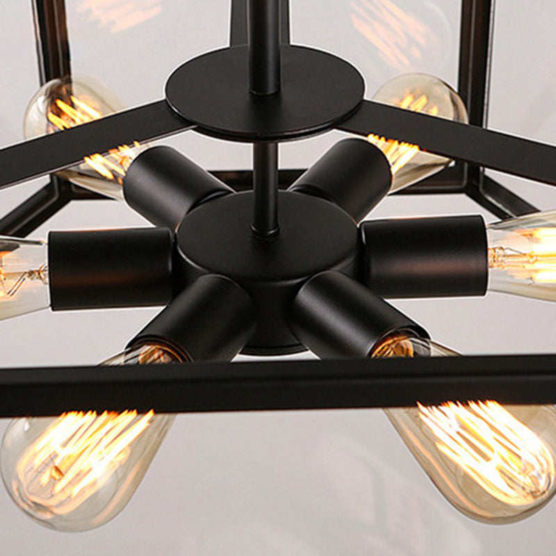 Geometric Chandelier Light Fixture Industrial Glass Pendant Lighting for Restaurant