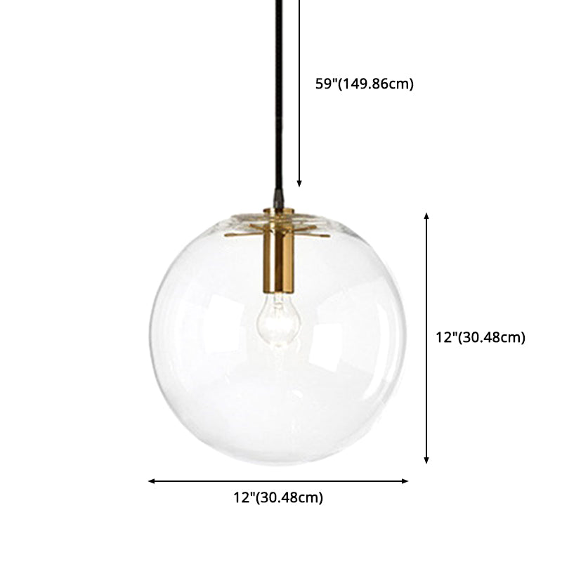 Cafe Ball Hanging Light One-Light Modern Simple Glass Glass Drop Drop Pendeur