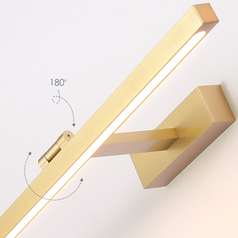 Nordic Streamlined Wall Light Sconce Metal LED Bathroom Wall Light Fixture in Gold