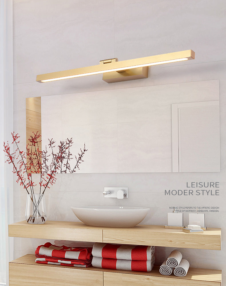 Nordic Streamlined Wall Light Sconce Metal LED Bathroom Wall Light Fixture in Gold