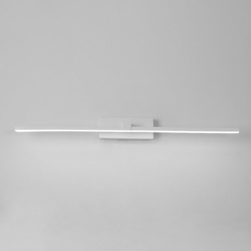 Elongated Bathroom Wall Mounted Light Fixture Metal LED Simple Wall Mounted Lighting in White