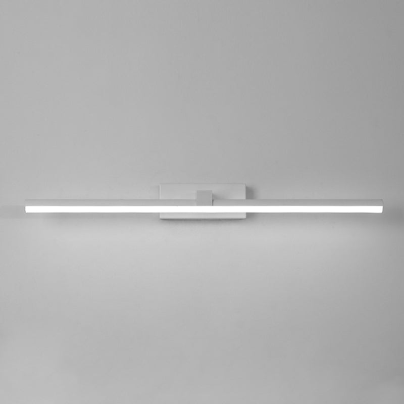 Elongated Bathroom Wall Mounted Light Fixture Metal LED Simple Wall Mounted Lighting in White