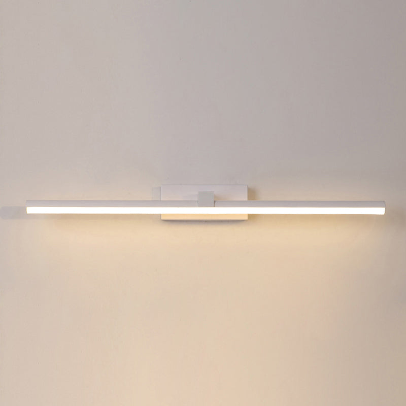 Elongated Bathroom Wall Mounted Light Fixture Metal LED Simple Wall Mounted Lighting in White