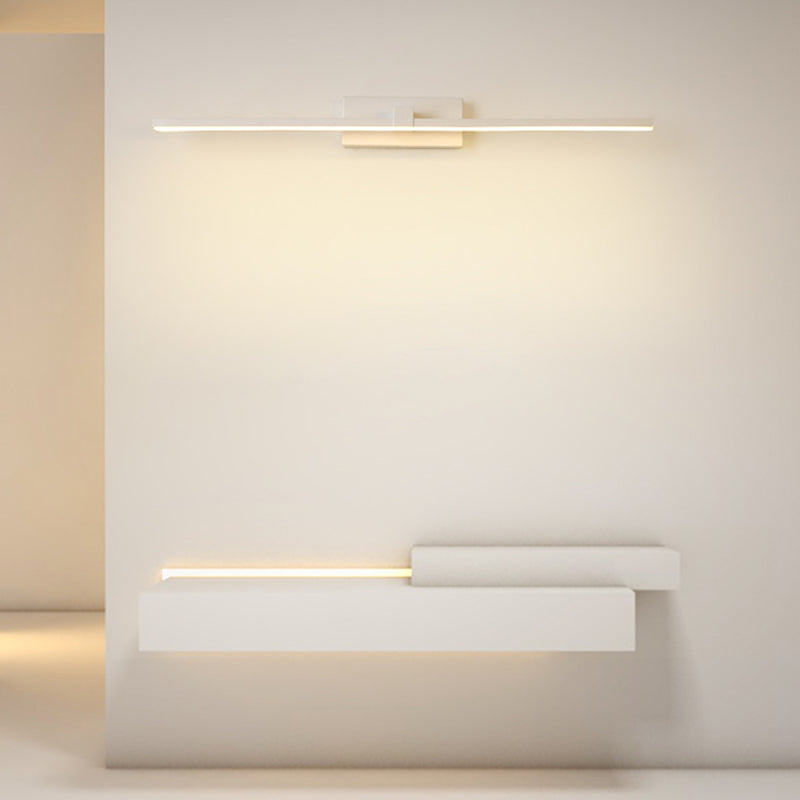 Elongated Bathroom Wall Mounted Light Fixture Metal LED Simple Wall Mounted Lighting in White