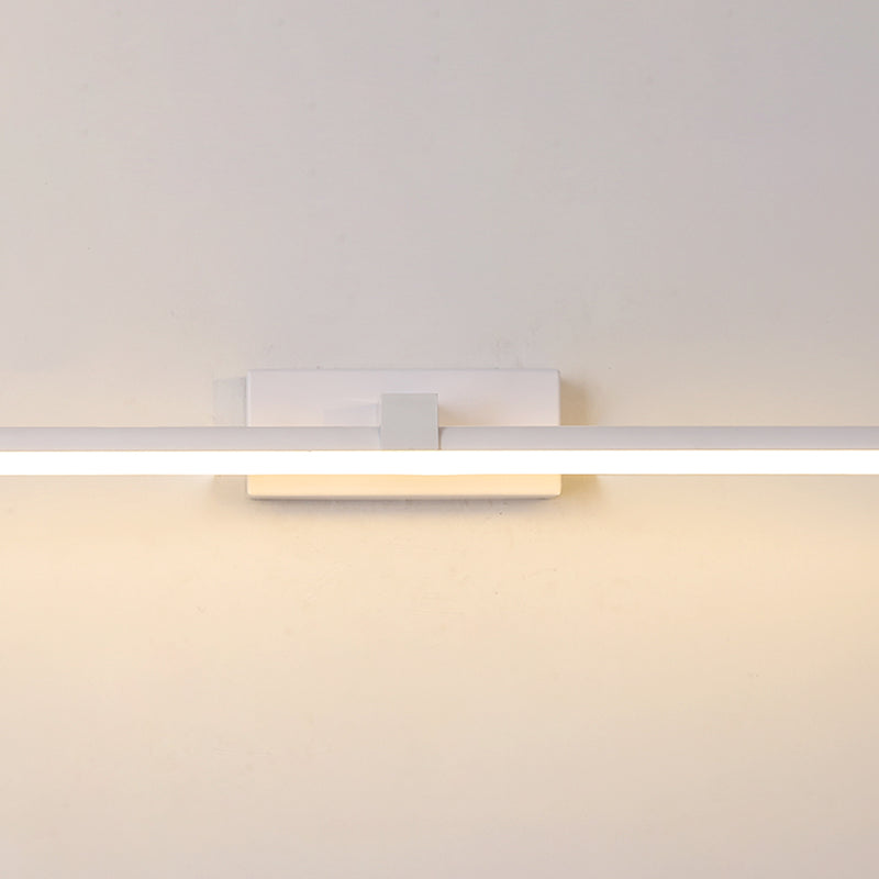 Elongated Bathroom Wall Mounted Light Fixture Metal LED Simple Wall Mounted Lighting in White