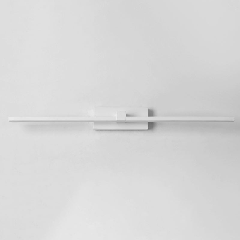 Elongated Bathroom Wall Mounted Light Fixture Metal LED Simple Wall Mounted Lighting in White