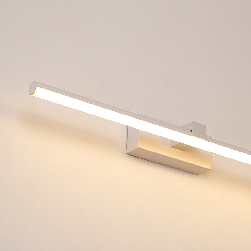 Elongated Bathroom Wall Mounted Light Fixture Metal LED Simple Wall Mounted Lighting in White