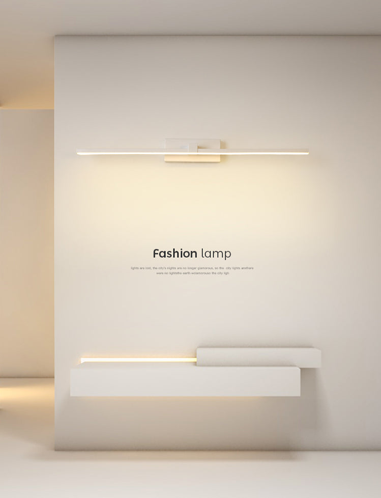 Elongated Bathroom Wall Mounted Light Fixture Metal LED Simple Wall Mounted Lighting in White