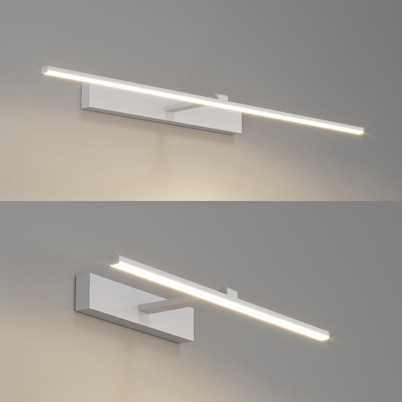 Strip Bathroom Sconce Light Fixture Metal LED Minimalist Style Wall Sconce Lighting