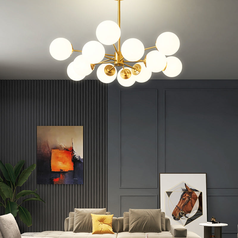 Frosted Glass Shade Chandelier Modern Chandelier for Living Room Bedroom